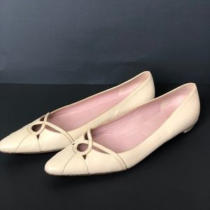 Prada Cream Leather Flat